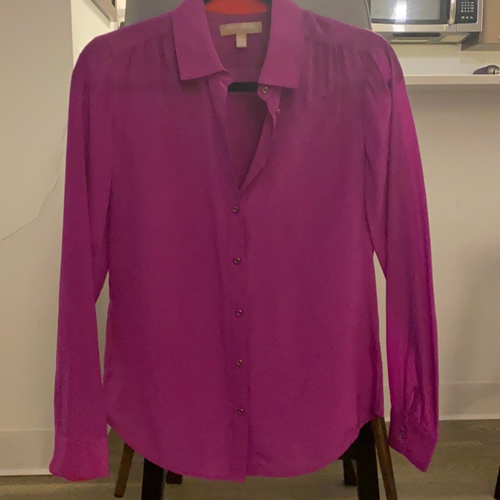 Purple Silk Button Down - image 1
